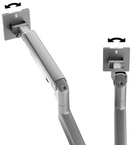 Metalowy uchwyt na dwa monitory JAKE, szary