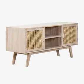 Szafka Rtv 120x40 Cm Z Drewna Ralik Design Jasne Drewno Naturalne - Sklum