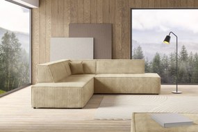 Masseno Narożnik TESSO z funkcją spania i pojemnikiem na pościel Narozniki L, Rozkładana sofa - Beżowy, TILIA 11