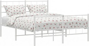 Białe podwójne łóżko z wezgłowiem 160x200 H1-M49