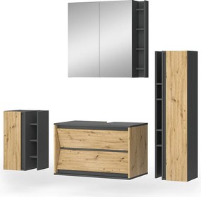 Zestaw mebli łazienkowych antracyt/artisan 80x45x50 edelin
