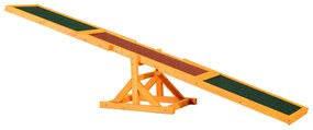 PawHut Huśtawka zręcznościowa dla psa Drewniana równoważnia do agility 180x30x30cm Naturalne drewno | Aosom PL