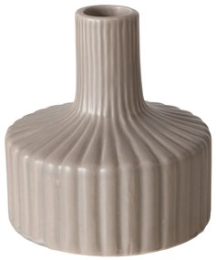 Prążkowany wazon w kolorze nude LIBELLY, 11 cm