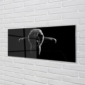 Panel szklany do Kuchni Czarno-Biały Portret Kobiety