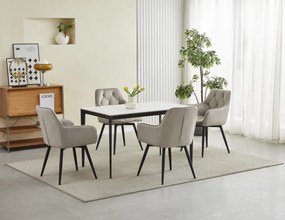 Obrotowe krzesło do jadalni JORK360 VELVET, beżowe