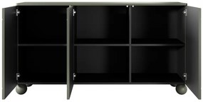 Komoda Sonatia II 150 cm trzydrzwiowa na nogach kulach - oliwka