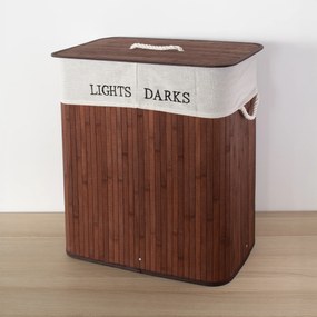 Bambusowy kosz na pranie, dwie komory SVANA, 100 l