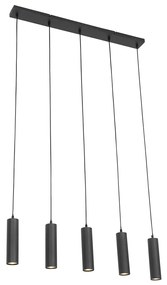 Inteligentna lampa wisząca czarna w komplecie z 5 żarówkami Wifi GU10 - Jeana Nowoczesny Oswietlenie wewnetrzne