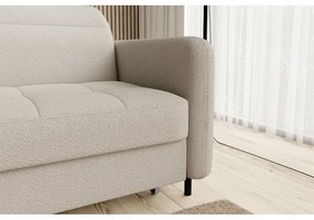 Beżowy rozkładany/ze schowkiem narożnik z materiału bouclé (lewostronny/z szezlongiem) Gomsi – ELTAP