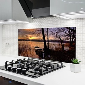 Dekor Szklany do Kuchni Samotna Łódź Pod Żaglami