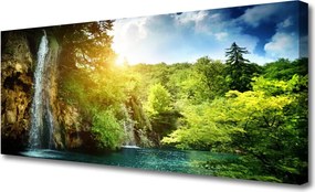 Obraz na płótnie Leśna Kaskada Wodna