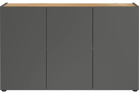 Antracytowa szafka w dekorze dębu 120x76x34 cm Adrano – Germania