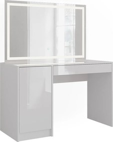 Stół toaletowy biały/biały wysoki połysk 119.8x50.1x76 sherry