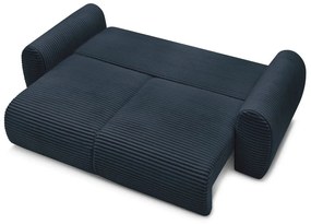 Ciemnoniebieska sztruksowa rozkładana sofa 257 cm Lucien – Bobochic Paris