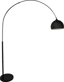 Lampa podłogowa duża łukowa - Metal i marmur - wys. 180 cm - Czarny mat - OMBRAGE