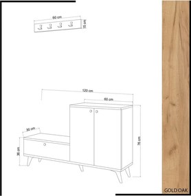 Zestaw do przedpokoju Fiel Oak and White