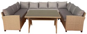 Beżowy zestaw mebli ogrodowych dla 9 osób Ventura – Unique Furniture