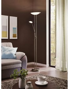 Szara lampa stojąca LED ze szklanym kloszem (wysokość 180 cm) BAYA LED – EGLO