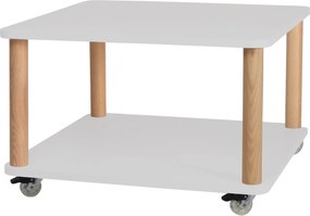 Kwadratowy stolik kawowy na kółkach Ashme z kolorowym blatem 64x64 cm