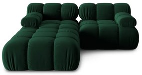 Zielony aksamitny narożnik Bellis – Micadoni Home