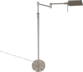 Designerska lampa podłogowa stalowa z wbudowanym LED i ściemniaczem dotykowym - Notia