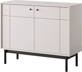 Komoda Lerida 2-drzwiowa z frezowanymi frontami i przestronnymi półkami w kolorze dąb linea lub kaszmir