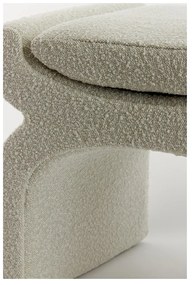 Kremowy puf z materiału bouclé Nafya – Light &amp; Living