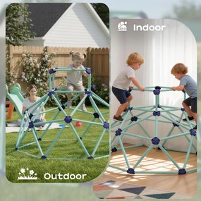 AIYAPLAY Kopuła wspinaczkowa Ø182,5 cm odporna na UV i wodoodporna, kopuła dla dzieci do 90 kg, dla 3-8 lat tworzywo sztuczne niebieska | Aosom PL