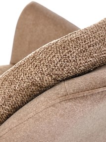 Krzesło do jadalni obrotowe z podłokietnikami brąz beż tkanina K591