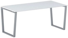Biurko PRIMO IMPRESS, 180x90 cm, szaro-srebrna podstawa, biały