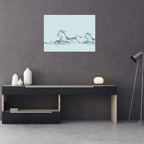 Obraz - Konie z kropli wody (70x50 cm)