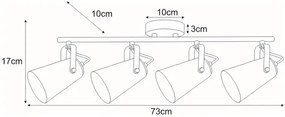 Czarna loftowa listwa sufitowa z 4 reflektorami - 2X A776 G1-C58