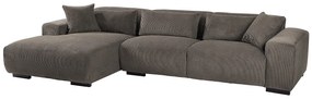 Kanapa narożna lewa welurowy z sztruksowego materiału w kolorze taupe OVENTINO od Maison Céphy