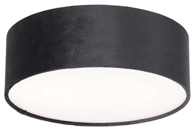 Lampa sufitowa czarna 30 cm ze złotym wnętrzem - Drum Nowoczesny Oswietlenie wewnetrzne