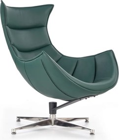 Zielony fotel wypoczynkowy ze skóry Luxor