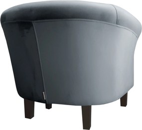 Fotel Milo tkanina Welur wygodny fotel tapicerowany do salonu i sypialni : Kolor nogi - Venge, Kolor tkaniny - VELVET - BL14, Wysokość nogi - 15 cm