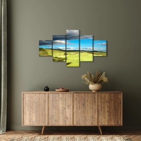Obraz - Zielony krajobraz ze wzgórzami (125x70 cm)