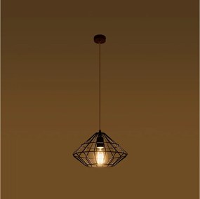 Lampy wiszące industrialny Neoteru, stal - 1 źródło światła 3000K - L.32 x H.120 cm - czarny