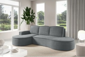 Narożnik MOLLY Lewostronny z funkcją spania, wolnostojący tkanina CURIO 97 Szary