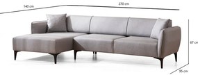 Jasnoszara sofa narożna Belissimo, narożnik lewy – Balcab Home