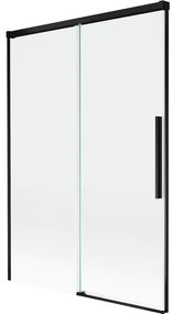 Mexen Rox parawan nawannowy 2-skrzydłowy rozsuwany 120 x 150 cm, transparent, czarny - 8C9-120-001-70-00