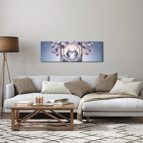 Obraz - Diamentowe serce (z zegarem) (90x30 cm)