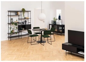 Czarna witryna w dekorze jesionu 140x82 cm Angus – Actona