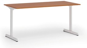 Biurko PRIMO BETA, 160x80 cm, biała podstawa, czereśnia