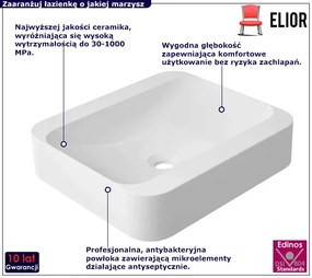 Biała ceramiczna umywalka na blat - Zerlox