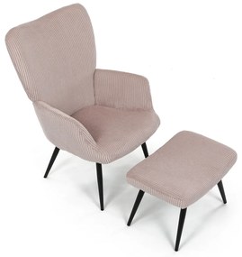 Fotel relaksacyjny z podnóżkiem L7285 PINK6,różowy