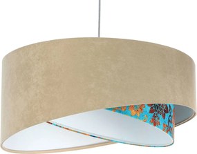 Beżowo-biała lampa wisząca z wzorem H8-T41