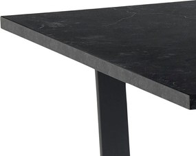 Nierozkładany stół do jadalni z blatem w optyce marmuru Amble 160x90
