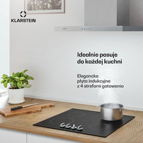 Klarstein Kochheld 60cm Płyta Indukcyjna 4 Strefy Gotowania Czarny Mat
