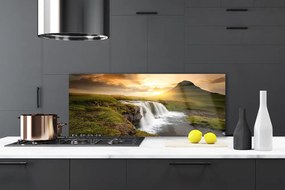 Szkło do Kuchni na Ścianę Kaskada nad Górską Przepaścią